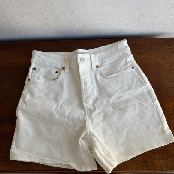 Buck Mason White Denim Rider Shorts - Picture 3 of 8